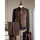Septwolves Jacket Expert Double Breasted Wool Suit Men's Suit Business Formal High Quality Slim Plus Size Groom Wedding Suit Three Piece Dark Gray Single Piece Suit L (110-125Jin Jin equals 0.5kg)