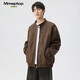 MMOPTOP old money velvet leather texture jacket autumn and winter men's handsome loose casual jacket MJK12 coffee XL