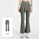 Yoga culottes for women's fitness fake two-piece high-waisted hip-lifting tight-fitting anti-exposure micro-flare Pilates training sweatpants autumn dust gray S