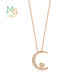 Chow Sang Sang 18K gold love secrets to please your heart moon diamond necklace 89829U price 47 cm
