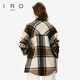 IRO NIGHT Brown Plaid Shirt Wool Jacket Straight Sheep Wool French Light Luxury 25 Autumn New Khaki Plaid XXS