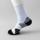 Tuoharu kontrastierende Farbe mittelschweren Socken, farbenfrohe Socken, personalisierte Sportstreifen, farbblockierende Doppelnadel-Mittelröhren-Marathon 16804 Blau und Lila 38-43