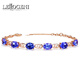 Lirokini Bracelet Women's Tanzanite Blue Gemstone 18 Gold K High-End Luxury Jewelry Birthday Memorial Gift Tanzanite Bracelet (Customized)