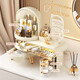 Dressing table cosmetics storage box desktop jewelry all-in-one dustproof sense with mirror dormitory supplies dormitory supplies