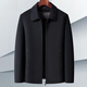 恒源祥高端羊绒夹克男秋冬季商务翻领羊毛大衣短款休闲毛呢外套男 黑色 XXS 175码建议125-135斤