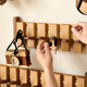 Quanyou Home Furnishing style solid wood piano key hook storage rack wall hanger wall hook entry key rack KD
