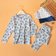 
Schiesser pajamas autumn boy modal cartoon long-sleeved home clothing base shirt set 3B-15868H light flower gray one size 100c