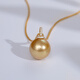 Nanxi Internet celebrity baby bottle style 18K gold South Sea seawater gold bead pendant for women single round thick gold necklace gift A grade/slightly flawed thick gold 13-14mm +18k gold Chopard chain