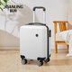 Chuanling suitcase, small board-in suitcase, men's and women's trolley suitcase, free checked password box, next-day delivery suitcase, off-white 14-inch 20x30x40 upgraded 3-section trolley luxury lining, 14-inch, Spring Airlines large-capacity board-in suitcase for business travel