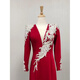 Xiaohanlu Dress Evening Wear Red Host Evening Dress Light Luxury Vocal Speech Contest Solo Performance Wear Red S (size is small, refer to the size chart)
