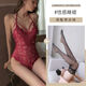 Sexy underwear, sexy vaginal open crotch women's thong, can be worn outside, women's open underwear, red jumpsuit, black tear-off socks, M weight 80-120 Jin Jin equals 0.5 kg
