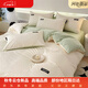 Mercury series home textiles 180 count long-staple cotton four-piece set pure cotton 100% cotton sheet quilt cover simple fitted sheet three-piece bedding set Xingman-off-white + spring green 100% cotton bed sheet style 180*200 single quilt cover 100% cotton