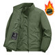 Stand collar jacket men's thickened 2025 winter new casual plus velvet warm jacket outdoor windproof and waterproof jacket black L (recommended 120-135Jin Jin equals 0.5kg)