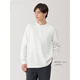 MUJI men's waffle henley collar long-sleeved T-shirt base layer hardcore sun protection light yellow S 165/84A