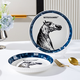 8-inch ceramic plate, home creative dish plate, high-looking cooking plate, simple and versatile round plate, 1 piece of 8-inch zebra deep dish