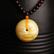 Yanyun Jewelry Natural Beeswax Peace Buckle Pendant Tiger Skin White Flower Red Amber Honey Necklace Men and Women Orphan Main Stone Weight 5-6 Grams