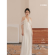 LISM国际一线品牌official新娘订婚晨袍「奶油杏」婚礼定制婚纱生日礼 香槟色(现货-48小时内发货) XS