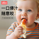 Albo bite bag baby fruit food supplement baby bite play teether molar stick silicone pusher teether YJ359 silicone pusher 1 pack