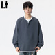 CHOCOOLATE it2025 Autumn Henry Collar Sweatshirt Men's Loose Casual Pullover Black M Recommended 110Jin Jin is equal to 0.5kg -125Jin Jin is equal to 0.5kg