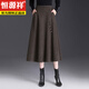 Hengyuanxiang Woolen Skirt Women's Autumn and Winter Long Skirt 2025 New Chinese Style High Waist Skirt Slim Umbrella Skirt Large Hem A-Line Skirt for Women Mocha Brown Autumn and Winter Woolen M 90-100Jin Jin is equal to 0.5 kg