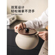 GPHF Japanese light luxury coarse pottery lard tank household high-looking kitchen special large-capacity chili oil tank oil tank meat oil tank wooden lid lard tank - small with spoon