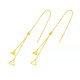 Xingu 18K gold hollow geometric long ear wire temperament gold triangle 999 tassel earrings imitation foot gold earrings for women rhombus ear wire