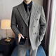 丨Li Lang丨Groom suit suit men's business casual formal double-breasted British suit wedding dress off-white L