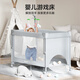 ULOP crib removable folding multifunctional crib splicing bed baby bed newborn gift sleep rocker Yunmeng one-click folding crib comes with coconut palm mattress universal wheel + mosquito net + changing table + storage bag + rocker