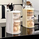 Rotating powder puff storage box dust-proof desktop beauty egg air cushion lipstick makeup brush multi-layer storage rack storage tube two-layer rotating pink powder puff makeup brush storage