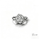 Nine-petal Pt900 luxury platinum diamond ring