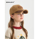 SOMUBAY children's hat spring and autumn breathable peaked cap for boys and girls versatile embroidered high-value winter baseball hat khaki 4-14 years old_one size (50-55CM)