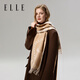 ELLE 100% sheep wool scarf for women autumn and winter fashion new warm jacquard dual-purpose scarf gift box New Year