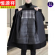 Hengyuanxiang high-end stand-up collar cashmere double-sided woolen coat for men winter down lining windbreaker mid-length woolen coat 5585 one-piece three-wear with lining khaki M 170/88A