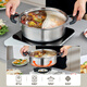 KEGOO 304 stainless steel mandarin duck pot 30CM thickened hot pot soup pot thickened induction cooker universal KG608