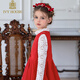 IVY HOUSE children's clothing for girls and older children in autumn and winter new style mesh high-end dress floral texture vest dress New Year's wear red 150