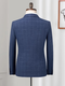Pierre Cardin Suit Men's Slim Two-piece Suit Groom Wedding Dress Formal Professional Work Men's Suit Cut Label Blue Gray Plaid 1U003Q Top + Pants - No Slits S 165/44A Recommended 100-115Jin Jin equals 0.5kg
