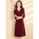 Kebeier Red Modified Cheongsam Kleid für Frauen 2025 Neue Frühlings- und Herbstmutter-Schwieger-Hochzeitskleid-Textur-Rock 2xl
