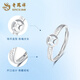 Lao Fengxiang PT950 platinum copper coin ring for women, Chinese Valentine's Day love, wife's birthday gift, Mid-Autumn Festival gift for girlfriend, platinum Fuyao Qiancheng ring, about 2.1g