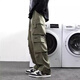 Cotton American workwear straight pants for men in autumn and winter new loose trendy brand wide-legged casual teenagers and students plus velvet C666 black regular high quality 21 XL 125-140Jin Jin is equal to 0.5 kg