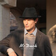 Mr DUCK Australian pure wool handmade top hat rolled edge foldable casual high-end jazz hat for men, warm and breathable in autumn and winter, royal black (top hat) M (suitable for 56-57cm head circumference)