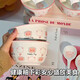 Underglaze color cute cartoon dishes set household underglaze color ceramic bowls and chopsticks plate tableware cute pig cute pig 2 bowls 2 spoons