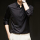 Повседневная, без утюга, осенне-зимняя бесшовная рубашка с длинными рукавами, мужской однотонный топ со свободным остроконечным воротником, деловой черный цвет для молодежи и среднего возраста. Рекомендуемый размер XL 135-155 Цзинь Цзинь равен 0,5 кг.