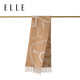 ELLE 100% sheep wool scarf for women autumn and winter fashion new warm jacquard dual-purpose scarf gift box New Year