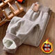 
Tutu Xiaoxiang Defeng fever medium and large children's autumn and winter plus velvet warm pants autumn pants bottomed cotton wool pants school uniform artifact khaki plus velvet thickened 110 recommended height 100-110cm