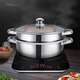 Lecker Lecker steamer household stainless steel double-layer steaming soup pot thickened version thickened version - soup and steaming dual-purpose pot 28cm