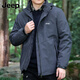 Jeep (JEEP) American genuine warm three-in-one sports jacket men's autumn and winter outdoor mountain climbing detachable hooded assault jacket gray-single clip official genuine XL suitable for 145Jin Jin equals about 0.5 kg