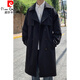 Pierre Cardin Balmacen trench coat men's mid-length autumn mature style godfather coat waisted Kensington German clerical coat black M