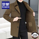 ROMON high-end double-sided woolen coat for men in autumn and winter, thickened and warm with removable down lining, mid-length windbreaker jacket for men, down style black (removable down lining) XL size suitable for 130-150 Jin Jin equals 0.5 kg