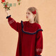 Ueki children's clothing girls' red New Year's greetings sweater dress autumn winter New Year red 170