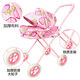 Children's stroller play house girl toy doctor toy simulation stroller with doll 345 strawberry cart + bed system can sleep 35 cm long baby